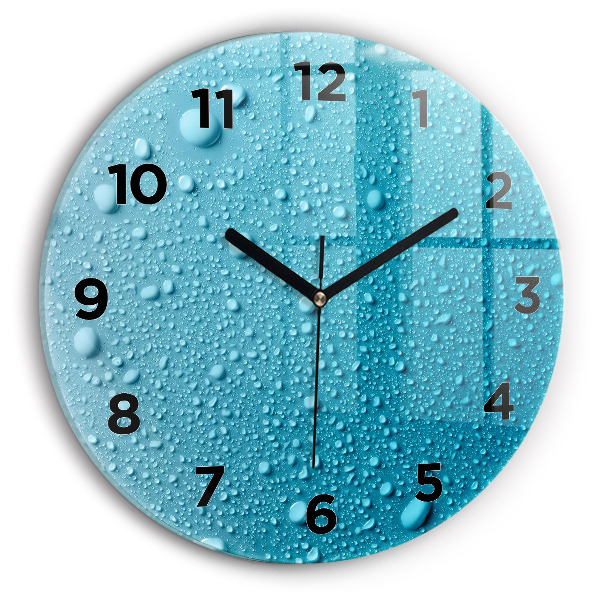 Reloj de cristal redondo Gotas de agua