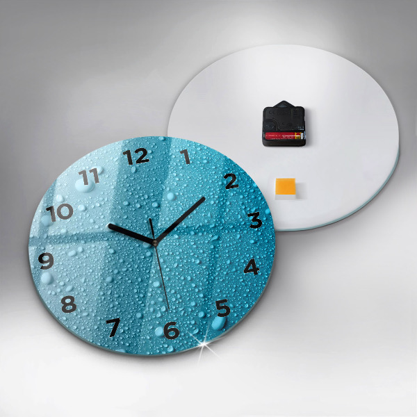 Reloj de cristal redondo Gotas de agua