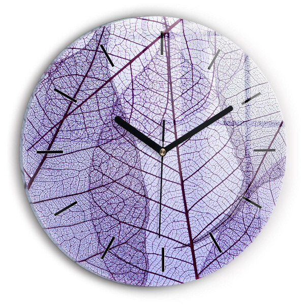 Reloj de cristal redondo Hojas de la naturaleza