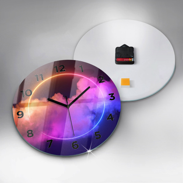 Reloj de cristal redondo Abstracto humo 3D
