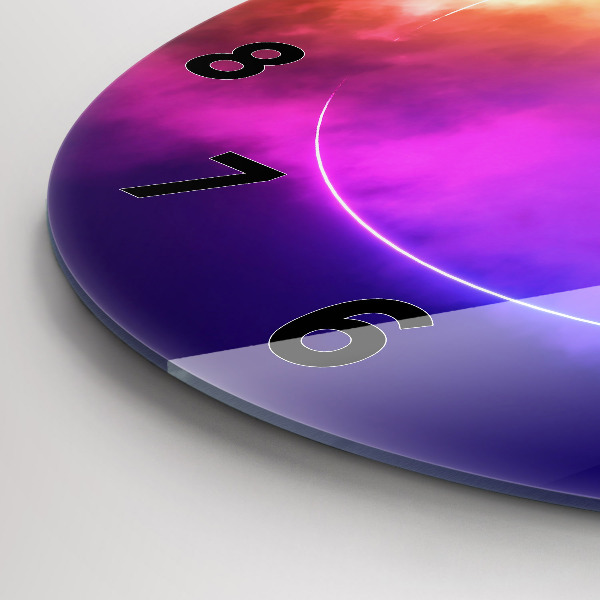 Reloj de cristal redondo Abstracto humo 3D