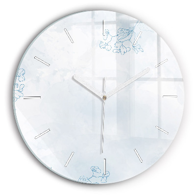 Reloj de cristal redondo Dibujo de plantas