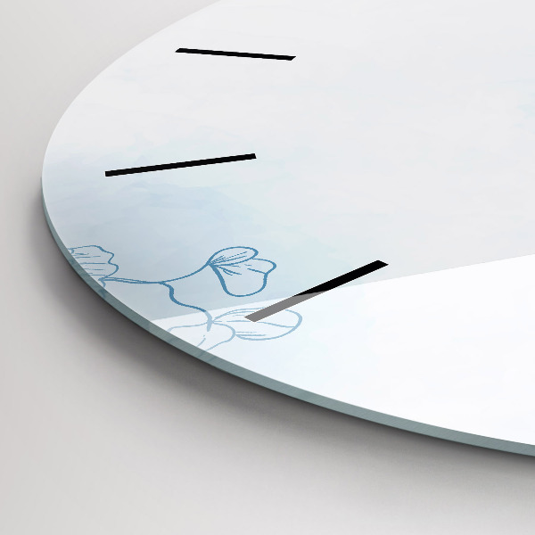 Reloj de cristal redondo Dibujo de plantas