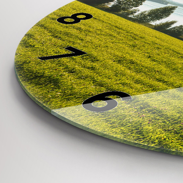 Reloj redondo pared Montañas y campos