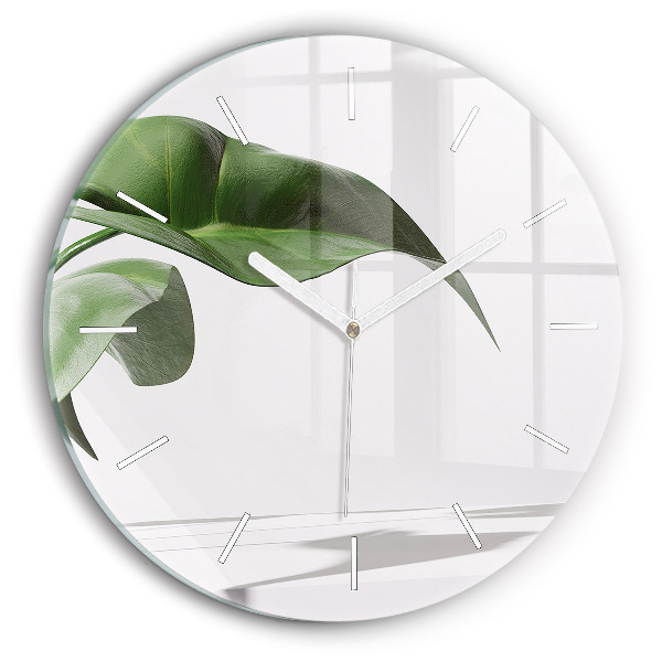 Reloj de pared redondo Hojas abstractas