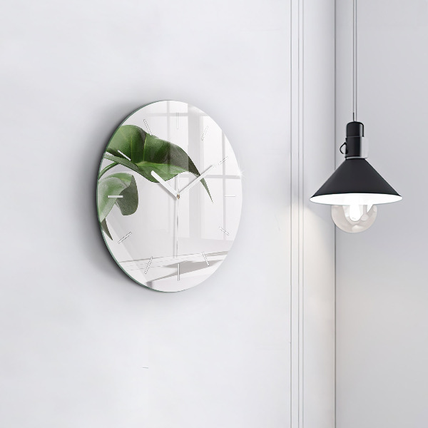 Reloj de pared redondo Hojas abstractas