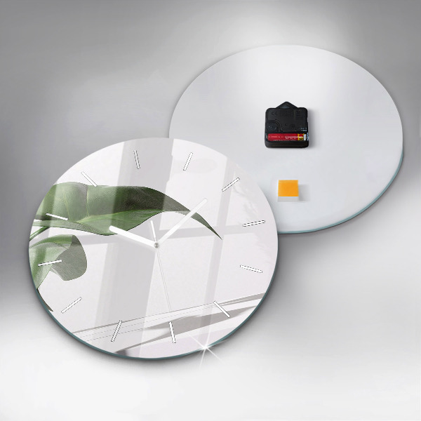 Reloj de pared redondo Hojas abstractas