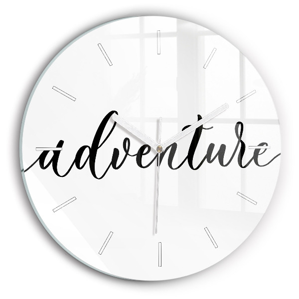 Reloj de cristal redondo Inscripción de aventura