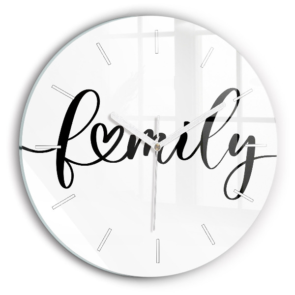 Reloj de cristal redondo Inscripción familiar