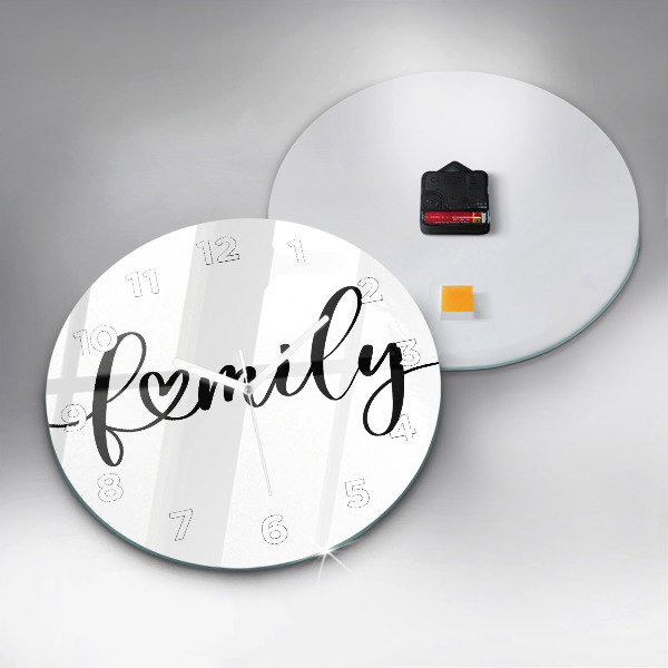 Reloj de cristal redondo Inscripción familiar