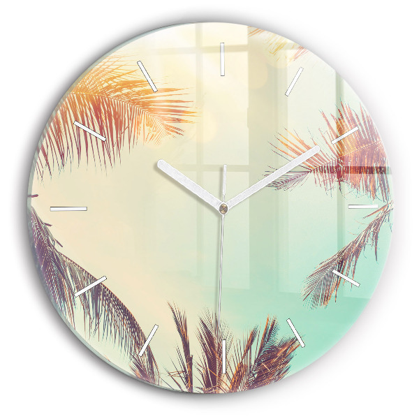 Reloj de pared redondo Palmeras tropicales