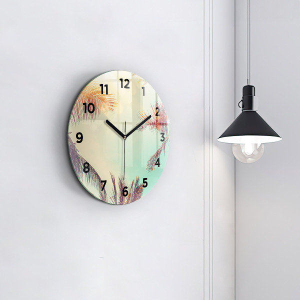 Reloj de pared redondo Palmeras tropicales