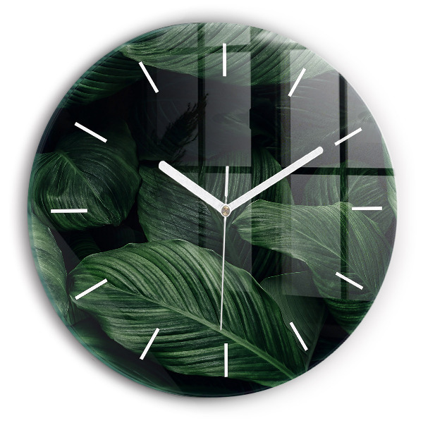 Reloj redondo pared Monstera tropical