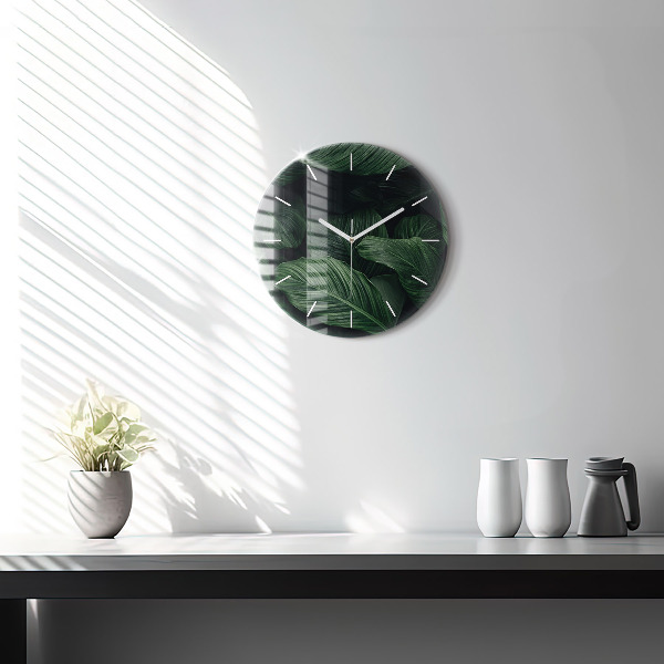 Reloj redondo pared Monstera tropical