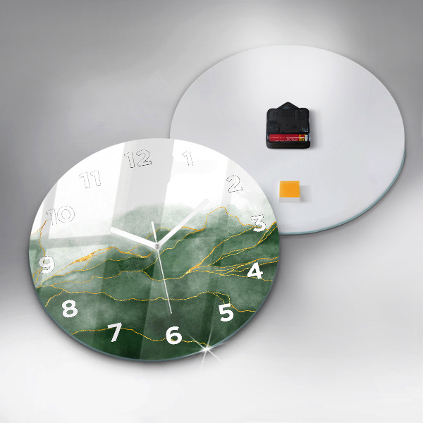 Reloj redondo pared Hojas abstractas