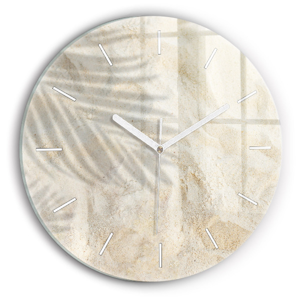 Reloj de pared redondo Sombra de una palmera Arena