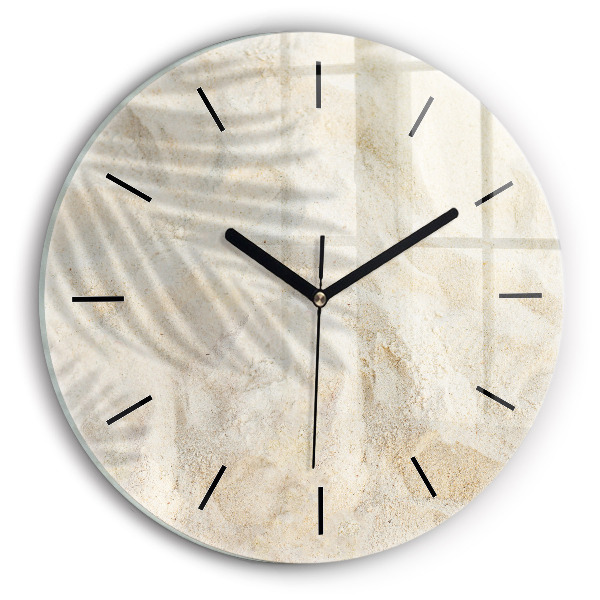 Reloj de pared redondo Sombra de una palmera Arena