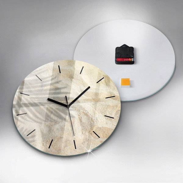 Reloj de pared redondo Sombra de una palmera Arena