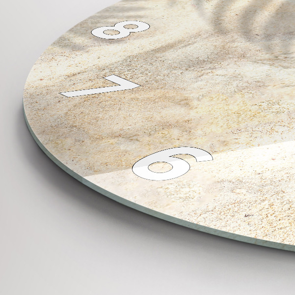 Reloj de pared redondo Sombra de una palmera Arena