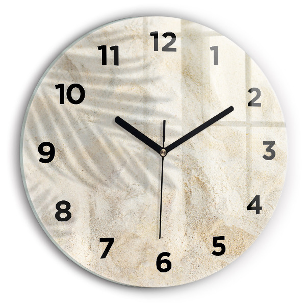 Reloj de pared redondo Sombra de una palmera Arena