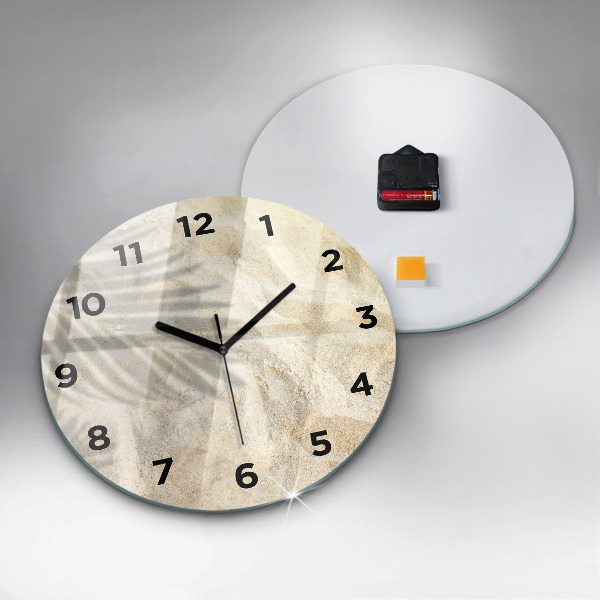 Reloj de pared redondo Sombra de una palmera Arena