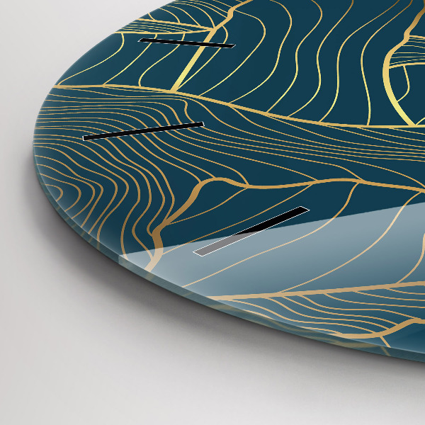 Reloj redondo pared Bosquejo de montañas