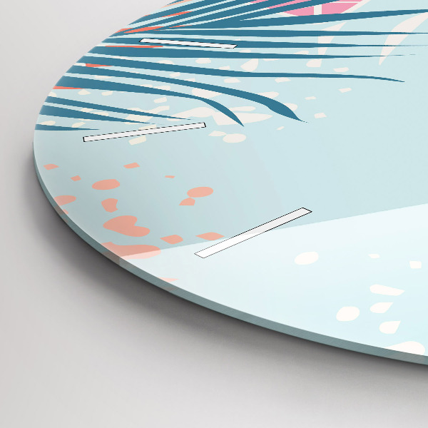 Reloj de cristal redondo Hojas pastel