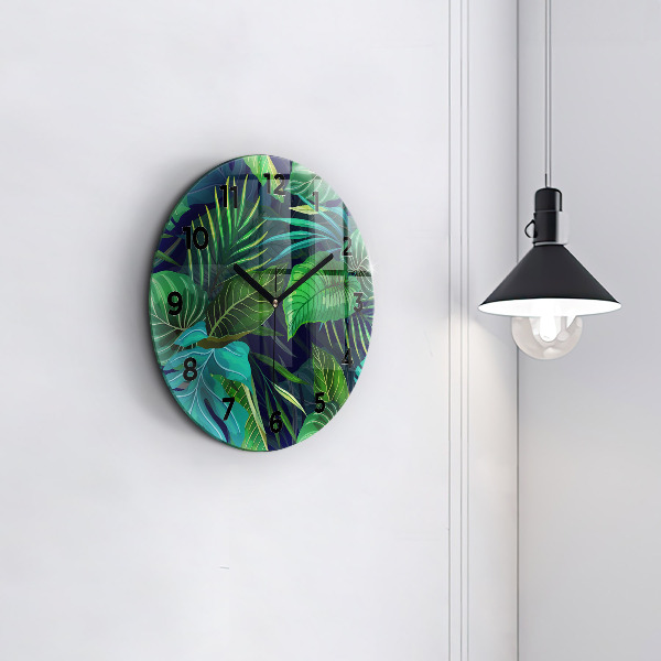 Reloj redondo pared Hojas exóticas