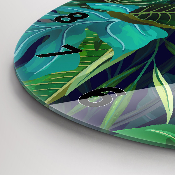 Reloj redondo pared Hojas exóticas