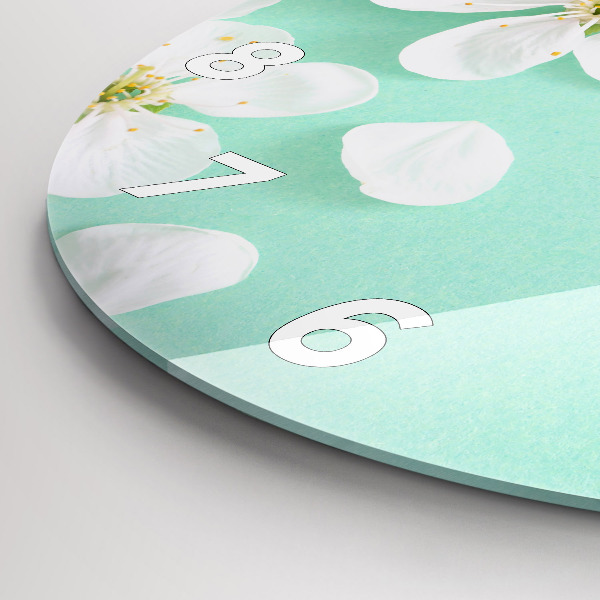 Reloj de cristal redondo Margaritas en flor