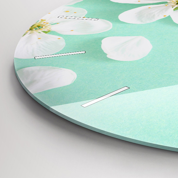 Reloj de cristal redondo Margaritas en flor