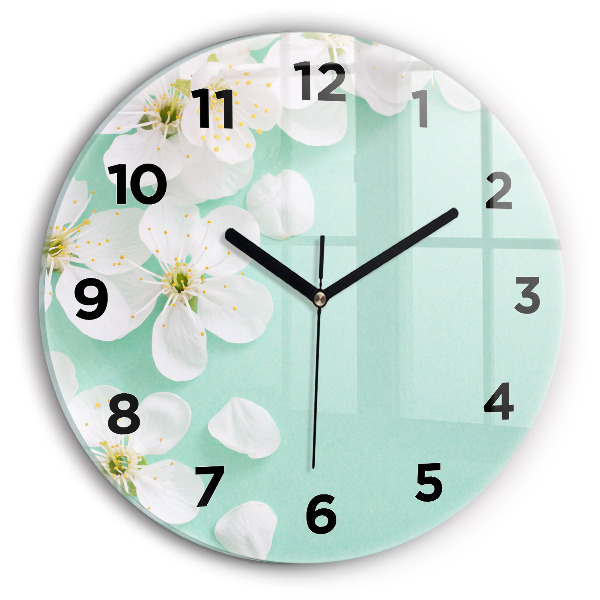 Reloj de cristal redondo Margaritas en flor