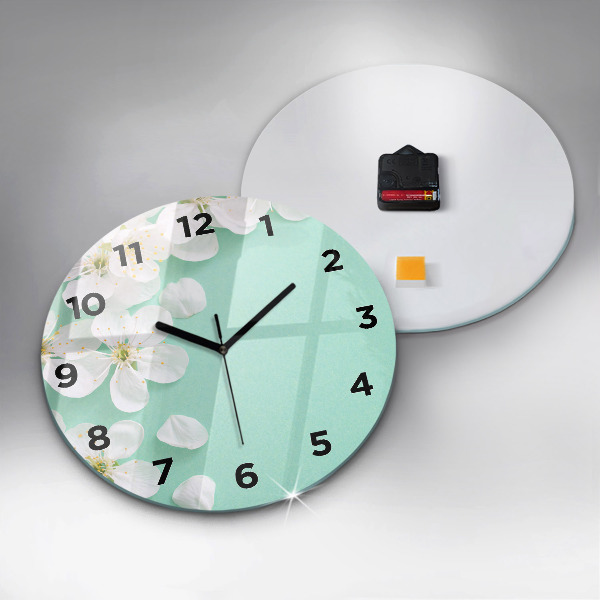 Reloj de cristal redondo Margaritas en flor