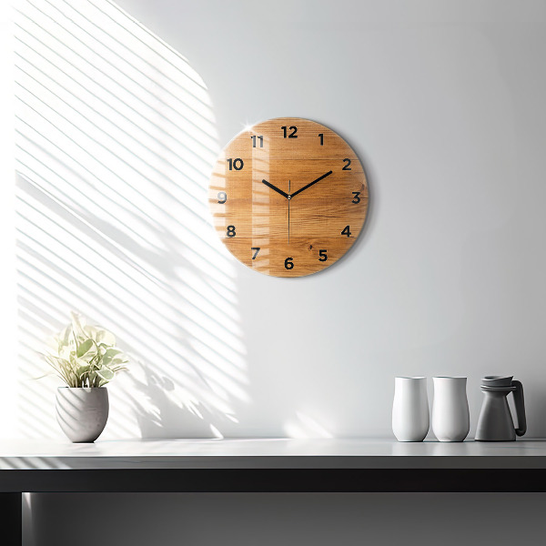 Reloj de pared redondo Tablas de madera