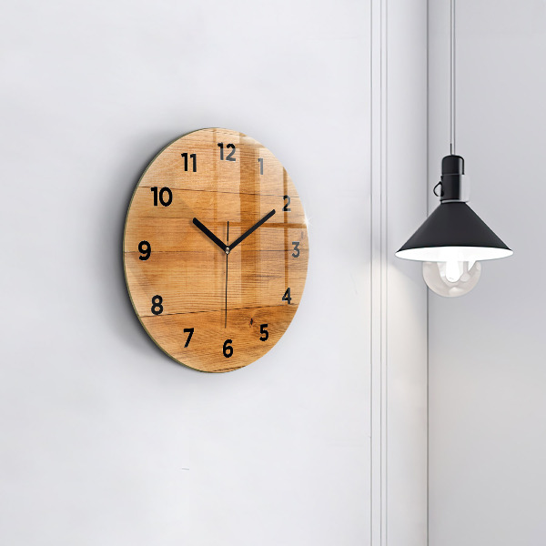 Reloj de pared redondo Tablas de madera