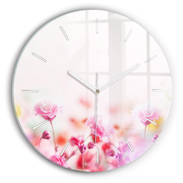 Reloj de pared redondo Flores en un prado