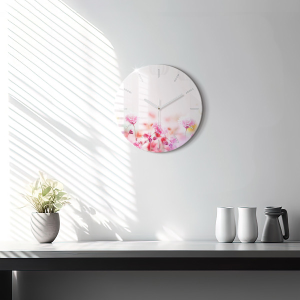 Reloj de pared redondo Flores en un prado