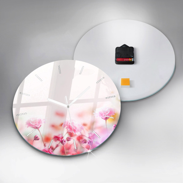 Reloj de pared redondo Flores en un prado