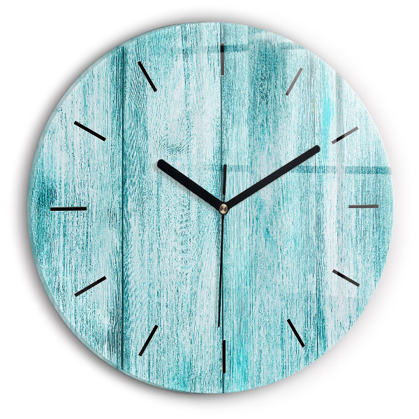 Reloj de pared redondo Madera vieja azul