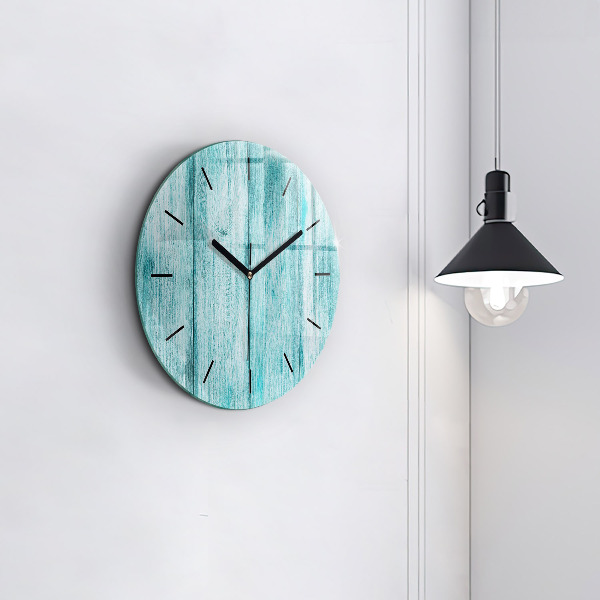 Reloj de pared redondo Madera vieja azul