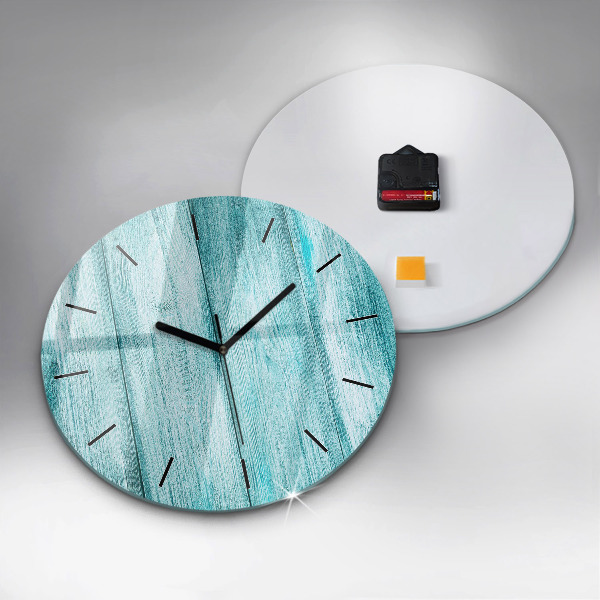 Reloj de pared redondo Madera vieja azul