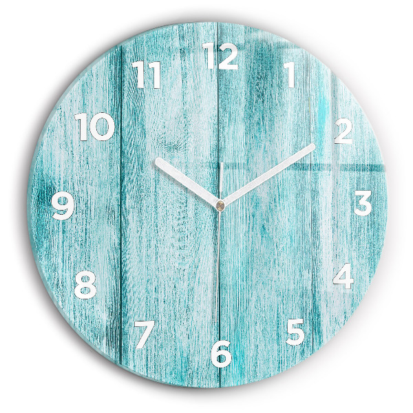 Reloj de pared redondo Madera vieja azul