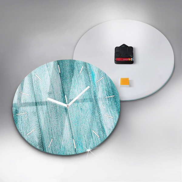 Reloj de pared redondo Madera vieja azul