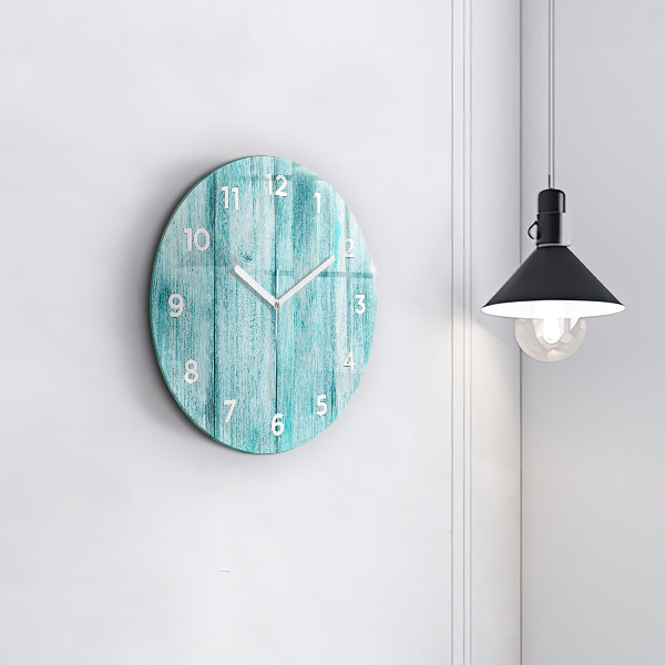 Reloj de pared redondo Madera vieja azul