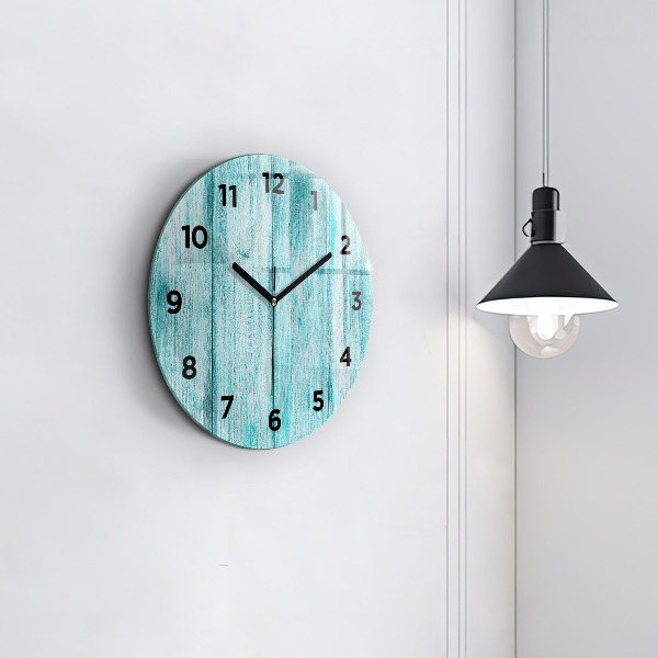 Reloj de pared redondo Madera vieja azul