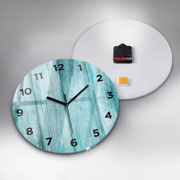Reloj de pared redondo Madera vieja azul