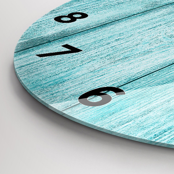 Reloj de pared redondo Madera vieja azul