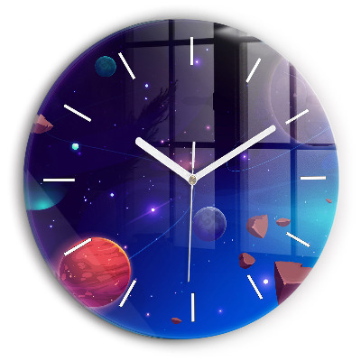 Reloj de pared redondo Galaxia de planetas