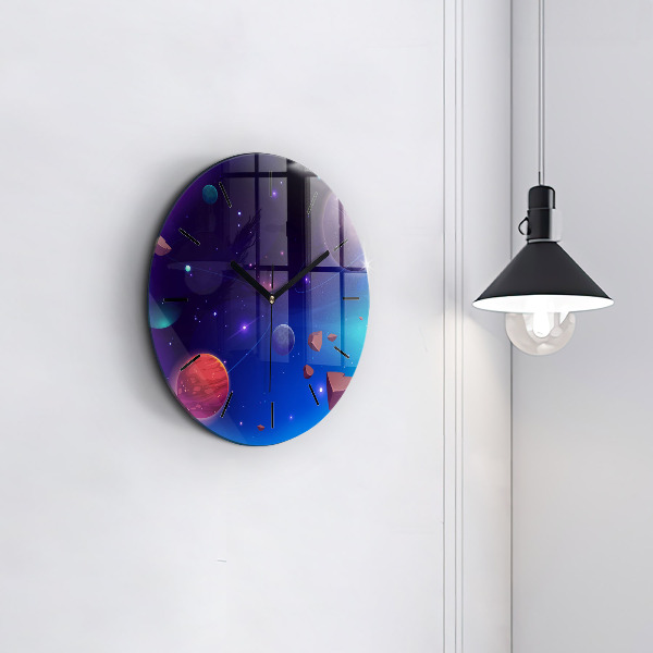 Reloj de pared redondo Galaxia de planetas
