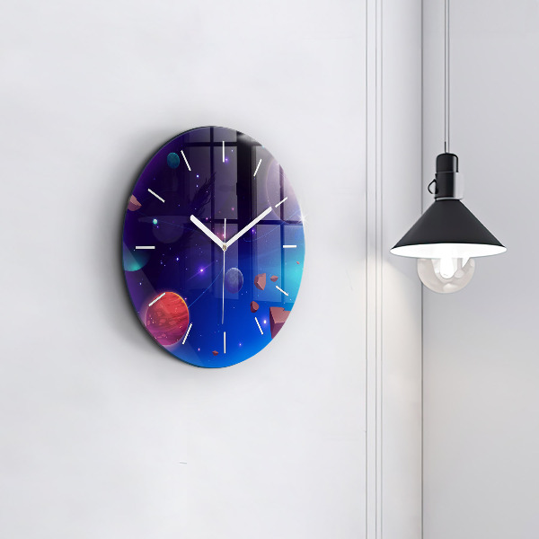 Reloj de pared redondo Galaxia de planetas